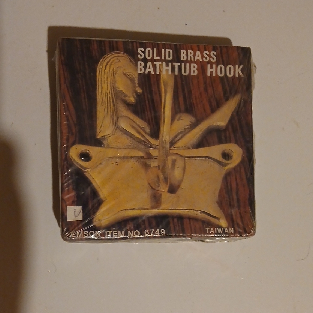 Vintage Solid Brass Bathtub Hook
